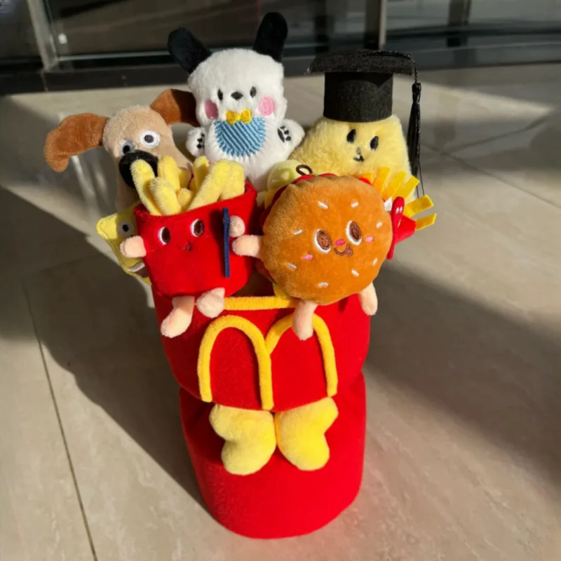 Creative Doll Bouquet French Fries Burger Pochacco Cartoon Character Bouquet Cute Birthday Gift And Graduation Gift For Friends