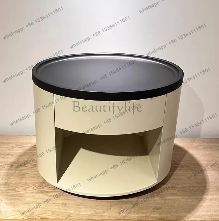 

Italian minimalist oval bedside table modern minimalist paint storage bedside table