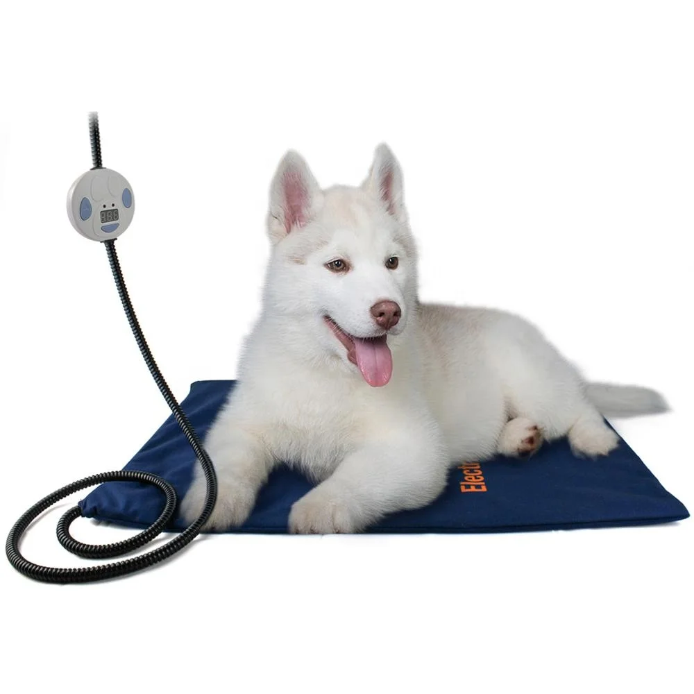 

Pet Heating Pad, Heated Cat Bed Waterproof Thermostat with Chew Resistant Steel Cord Dog Beds Cats Products for Pets