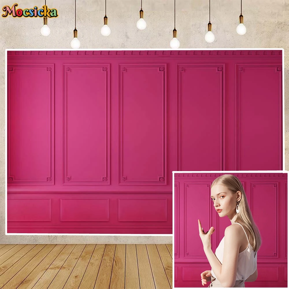 

Mocsicka Barbie Powder Wall Backdrop for Photography Princess Girl Women Portrait Photo Backgrounds Decor Studio Photocall Props