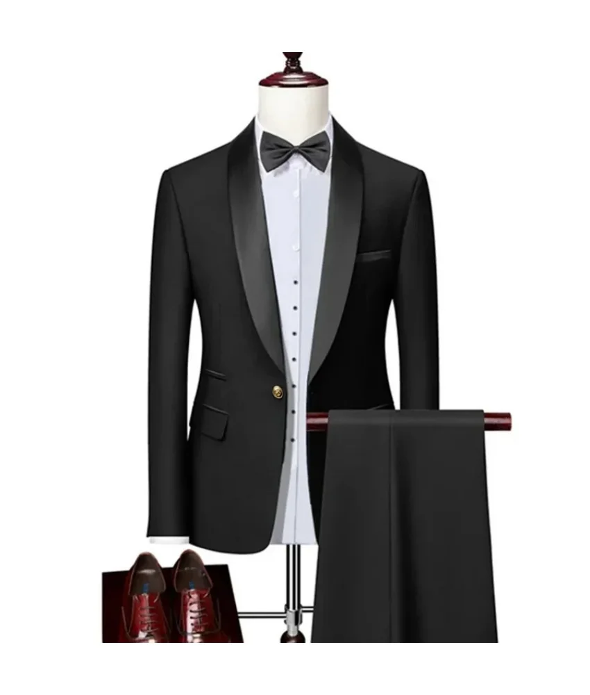 

Formal Banquet Slim-Fit Suit Set.men's suit with temperament.2-piece Men's Suit ( Blazer+Pants ).traje de hombre elegante boda