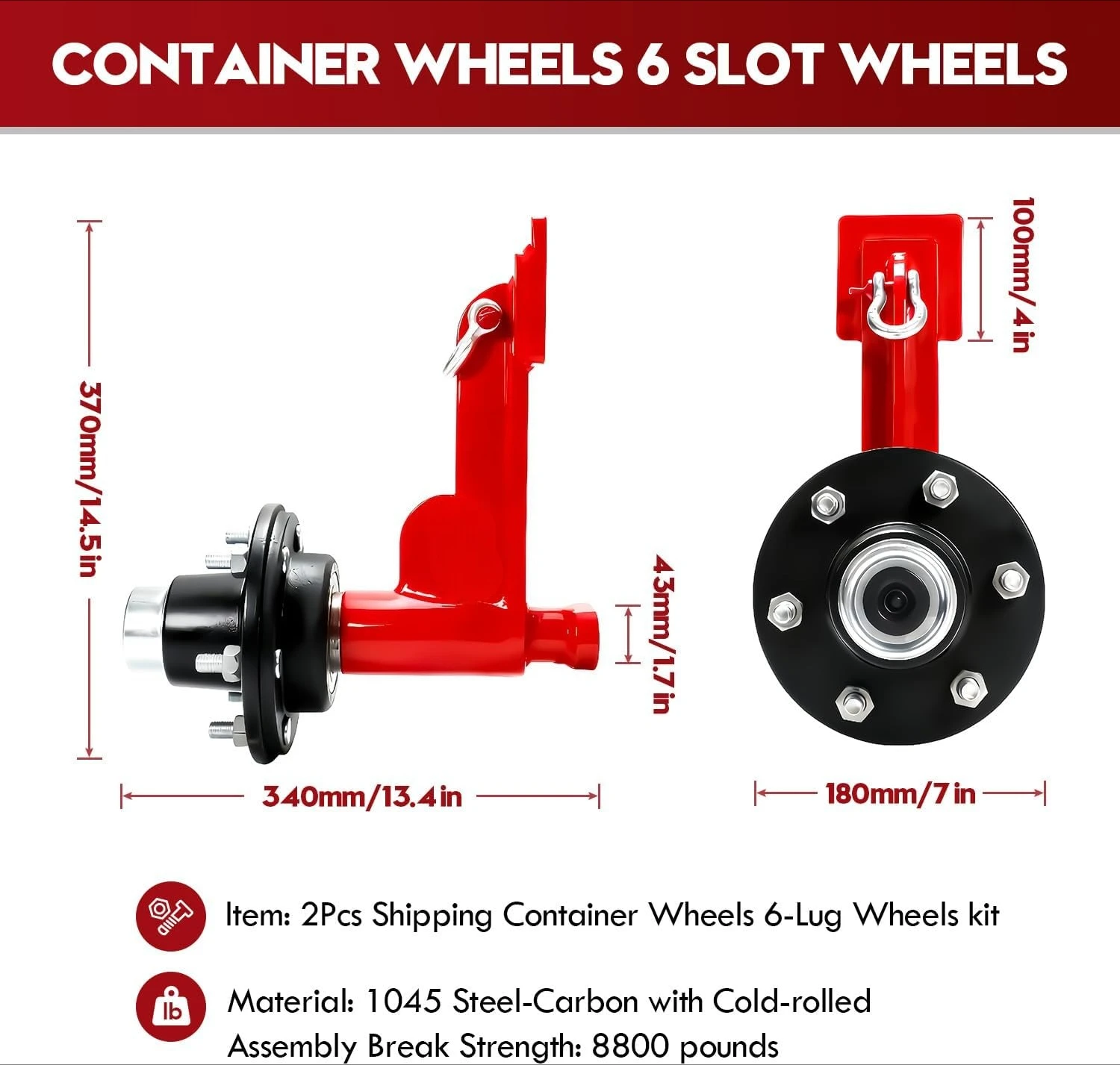 ล้อตู้คอนเทนเนอร์ขนส่ง 2 ชุด ชุดล้อ 6 รู, อุปกรณ์เสริมตู้คอนเทนเนอร์ขนส่ง, เพลาตู้คอนเทนเนอร์ขนส่งแบบงานหนัก · ขายดี