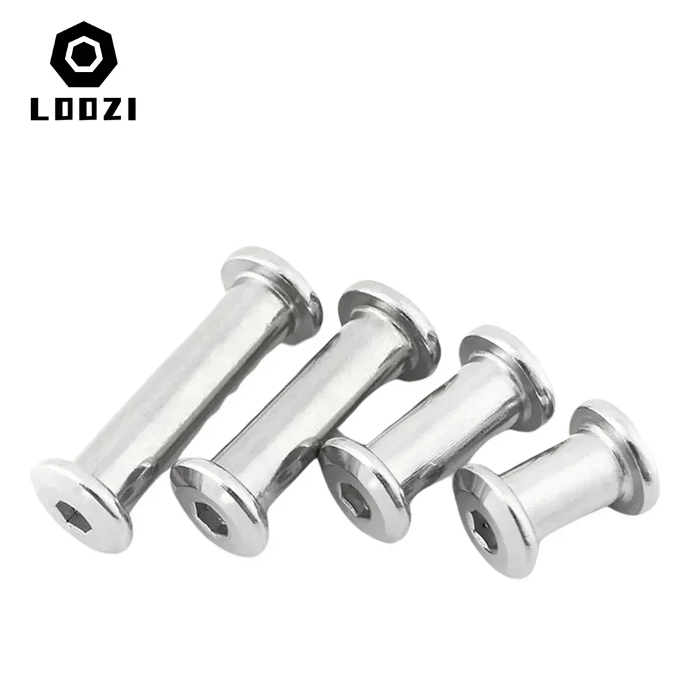 M3 M4 M5 M6 M8 M10 304 Stainless Steel Flat Hex Hexagon Socket Head Furniture Rivet Connector Insert Joint Sleeve Cap Nut