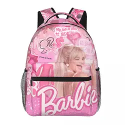 Mochila Barbie impermeável para meninos e meninas, mochila estudantil de grande capacidade, leve, 17