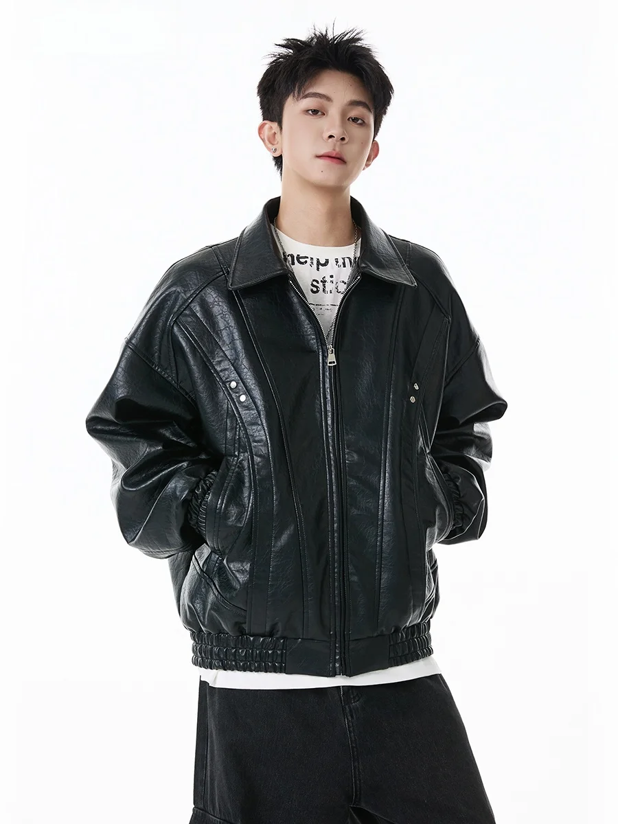 

Водонепроницаемая кожаная куртка для мотоциклистов, мужская зимняя повседневная куртка из искусственной кожи в стиле High Street, универсальная повседневная верхняя одежда для пар