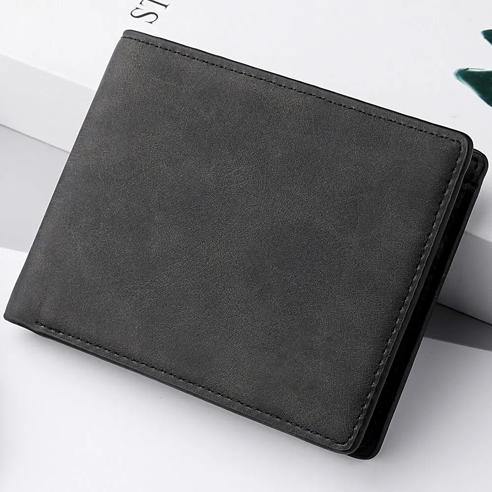 Fashion PU Leather Men Wallet Large-capacity Multi-card Slot Coin Purse Folding Short Purse