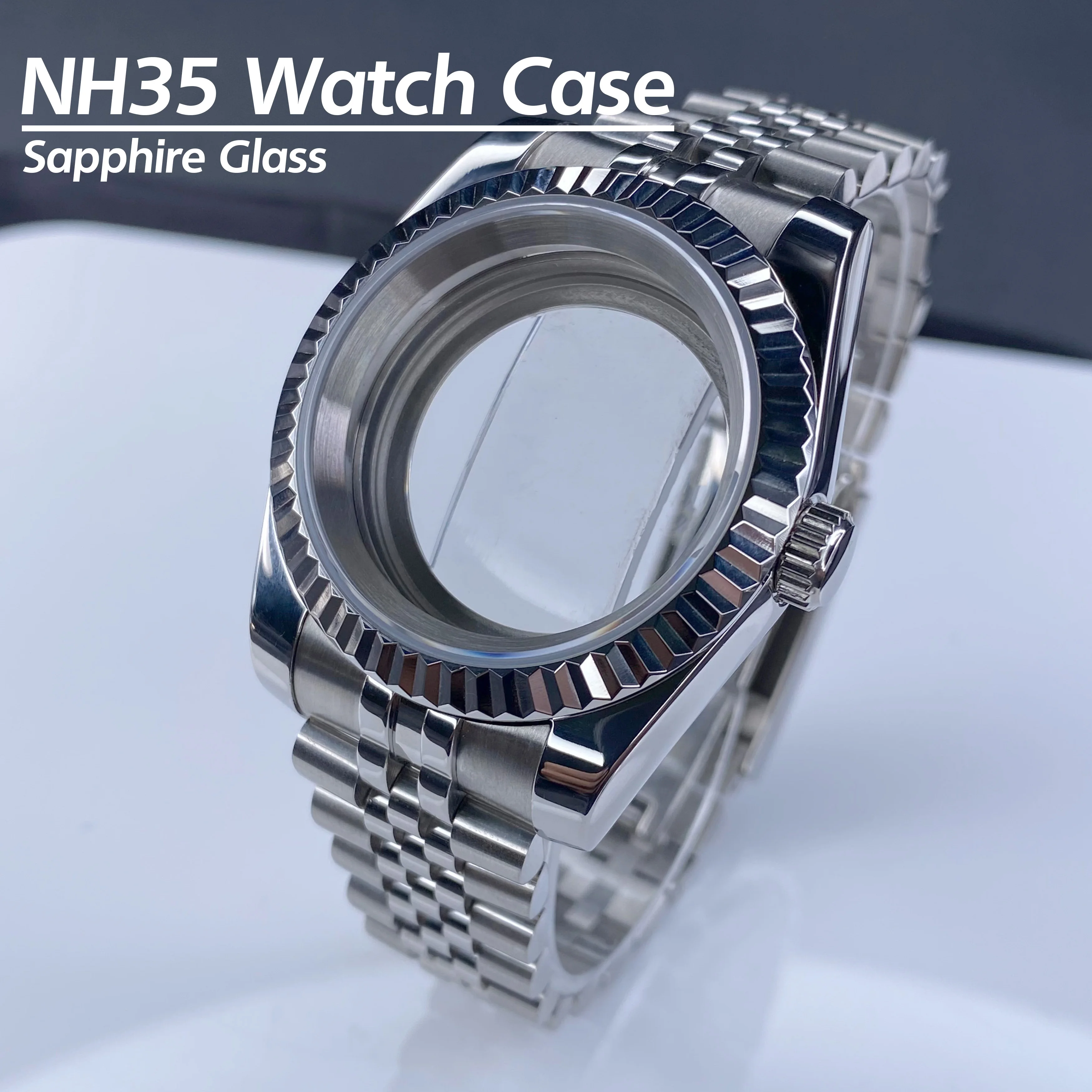 NH35 watch Case 36mm/39mm Stainless Steel Sapphire Glass for NH36 NH35 Movement 28.5mm NH35 Dial Jblee Bracelet Accessries