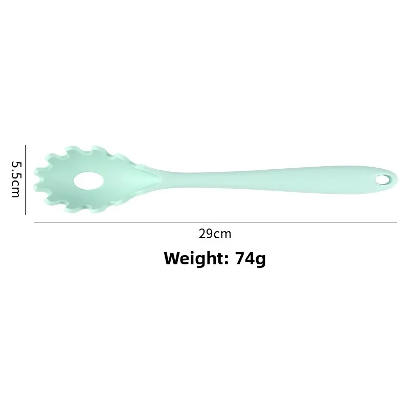 All-in-One Silicone Pasta Fork & Skimmer Spoon, Noodle Colander Ladle for Hot Pot & Non-Stick Cookware