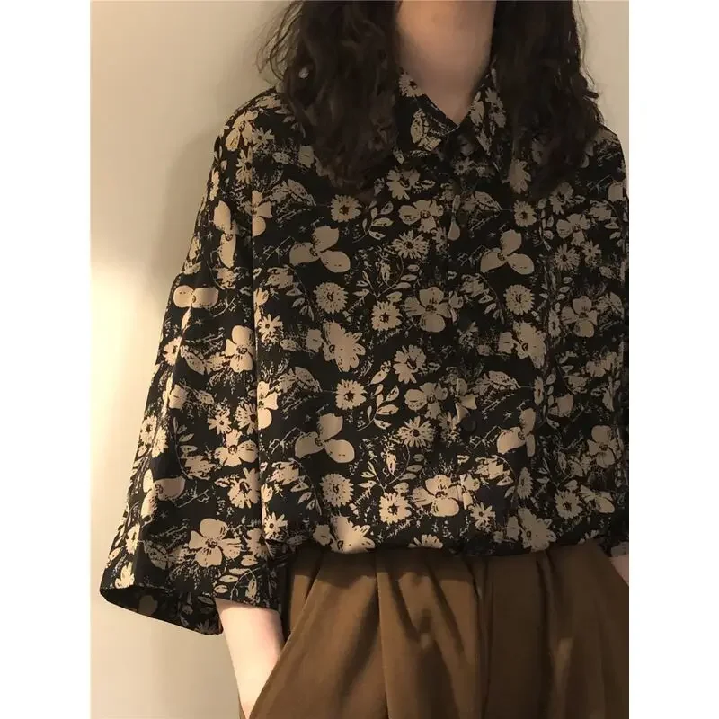 TPJB New Vintage Harajuku Women Blouses Japanese Style Oversize Aesthetic 90s Shirt Korean Fashion Chic Female Hippie Streetwear