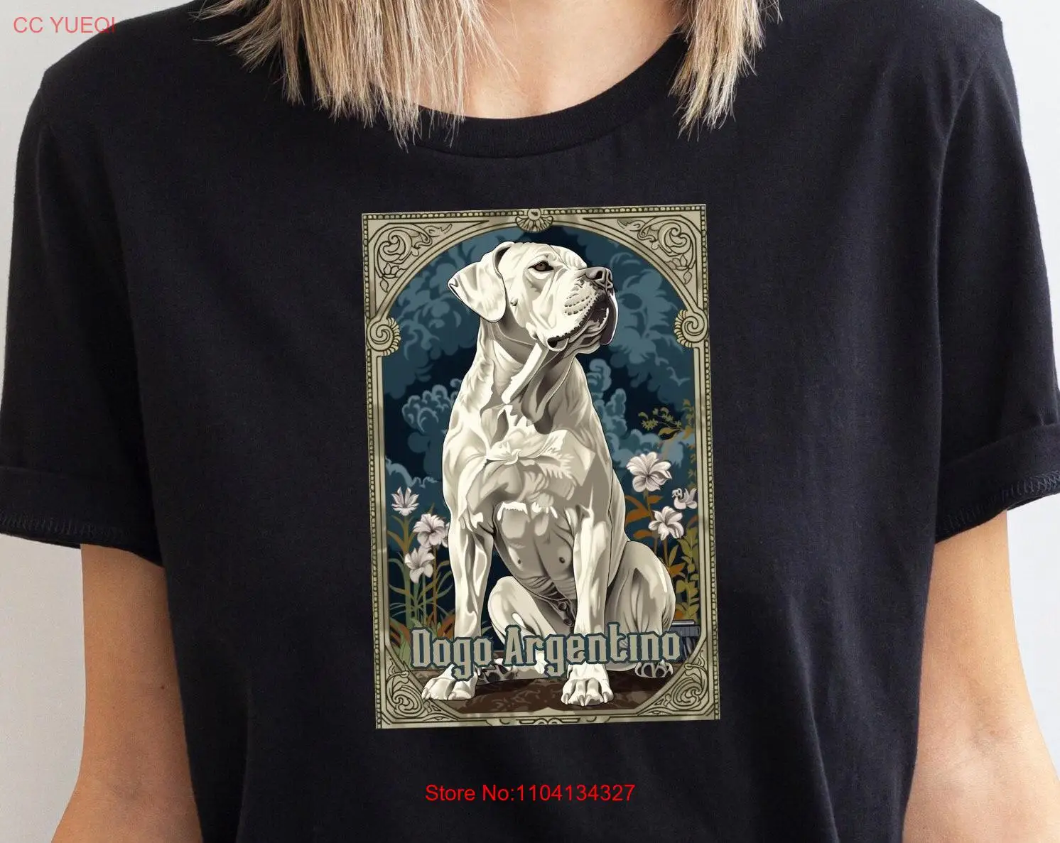 Dogo Argentino Tarot Style T Shirt Mom Art Breeder long or short sleeves