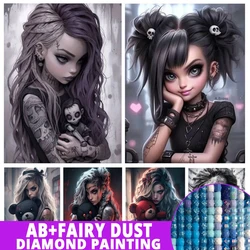 Fairy Dust AB DIY Diamond Painting Skull Girl Cross stitch Needlework Mosaic Picture of Rhinestones Embroidery Home Decor Gift