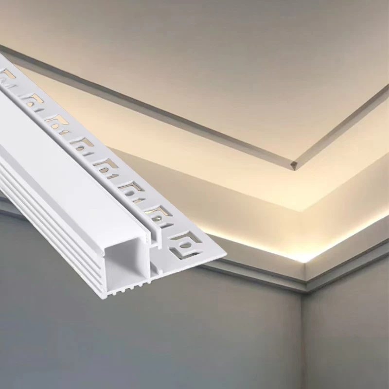 

1.5M Drywall Aluminium Profile LED Strip Lighting Embedded Trim Cove Lighting Gypsum Plaster Ceiling Skirting Strip