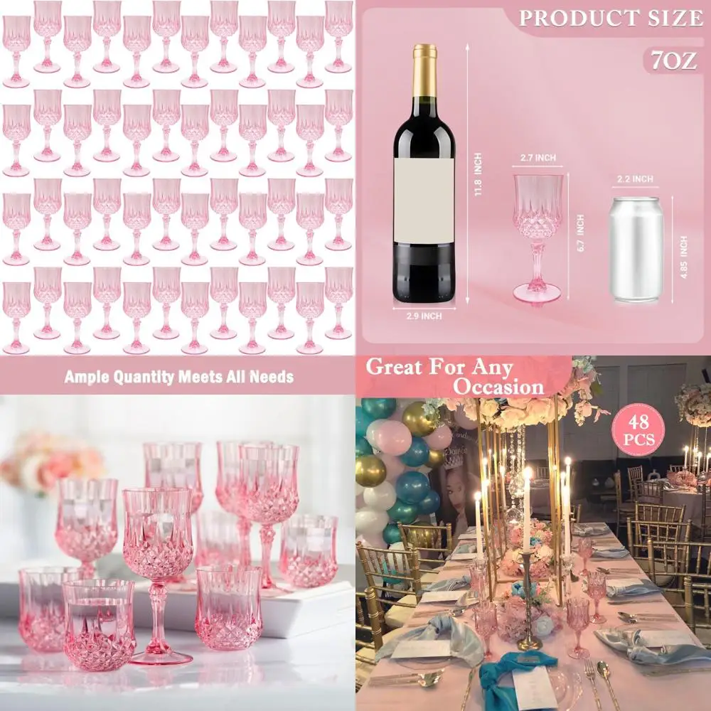 

Vintage-Style Plastic Wine Glasses for Weddings and Grand Events - Durable Cordial Glasses for Party Supplies