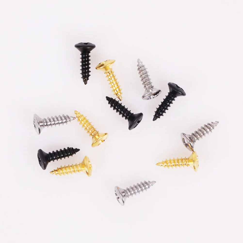 

150pcs Electric Guitar Accessories Screws Guitar Guard Plate Fixation Screws for ST Electric Guitar (Black/Silver/Golden Each