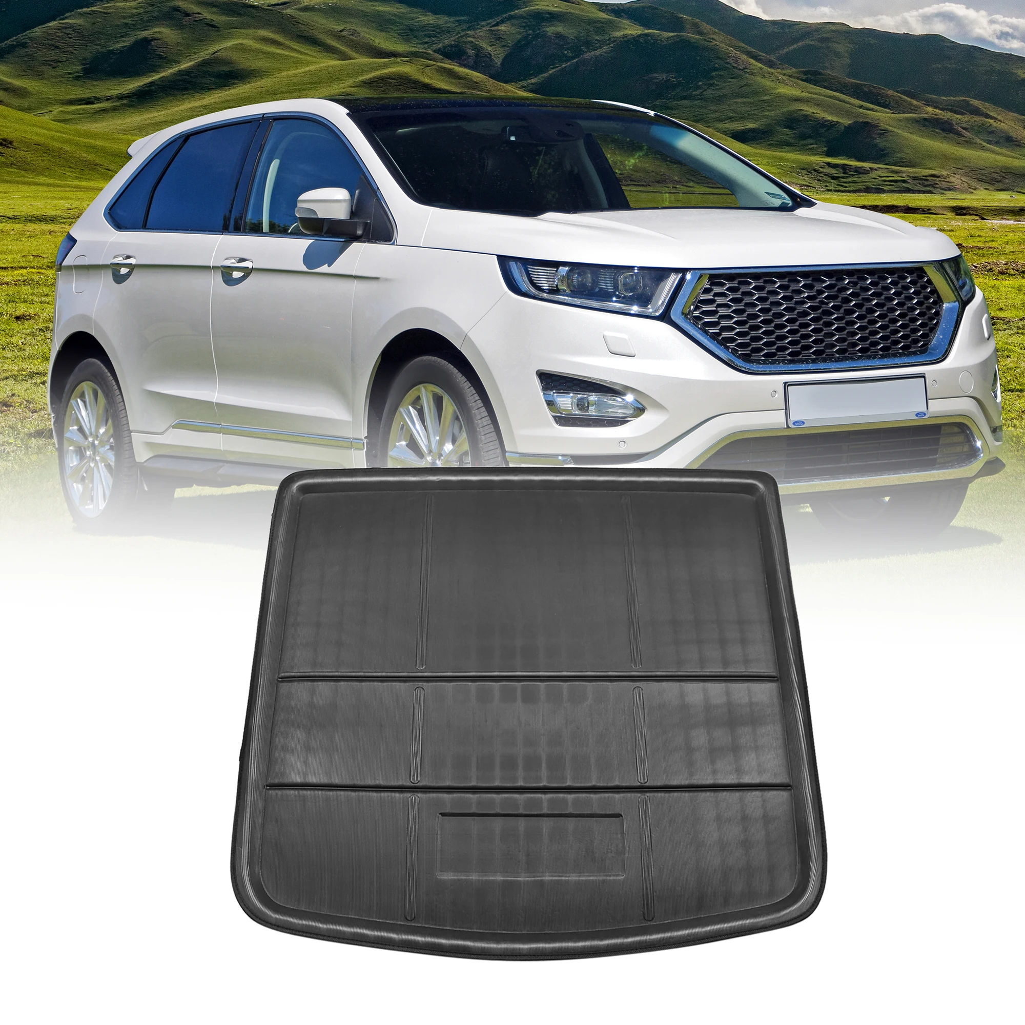 X Autohaux Cargo Trunk Tray Cargo Liner Rear Cargo Trunk Floor Mat Waterproof Protector Custom for Ford Edge 2015 2016 2017 2018