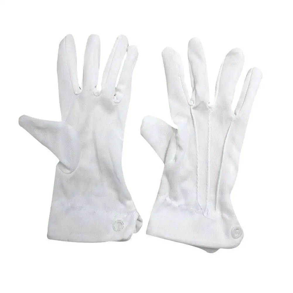 1 Pair White Gloves Thin Section Driving Security Plus Long Button Work Protective Etiquette Wenwan Quality Inspection Gloves