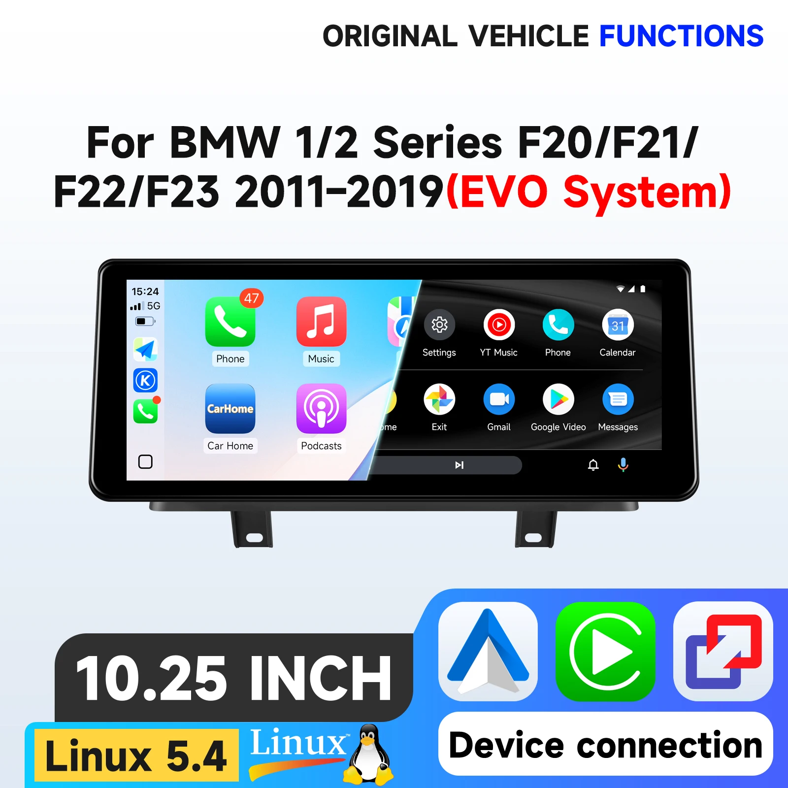 Hizpo 12,3'' 10,25'' Linux-System Intelligenter Bildschirm für BMW 1/2 Serie F20/F21/F22/F23 2011-2019 NBT EVO System Touch-Display Autoradio-Player Stereo GPS-Navigation Audio Original Auto-CD-Player