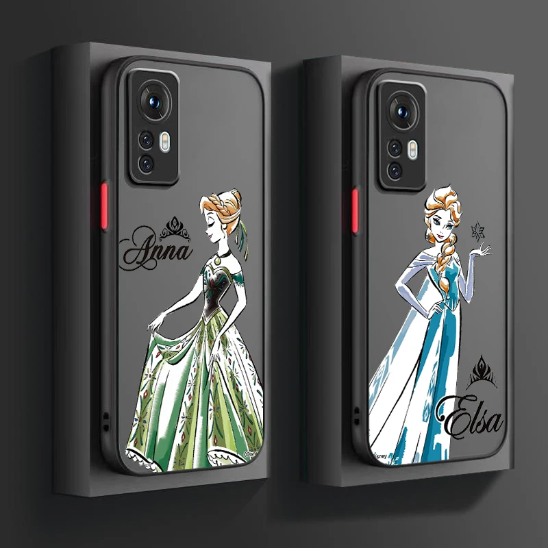 Disney Frozen Aisha Anna For Xiaomi Mi 13 12 12S 12T 12X 11 11T 10 9T Lite Pro Ultra Frosted Translucent Hard Phone Case Cover