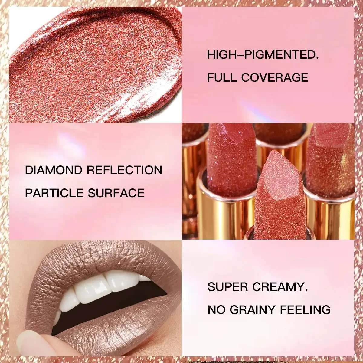 Waterproof Metallic Shine Liquid Lipstick Highly Pigmented Full Coverage Long Lasting Kiss Proof Lightweight Lip Gloss