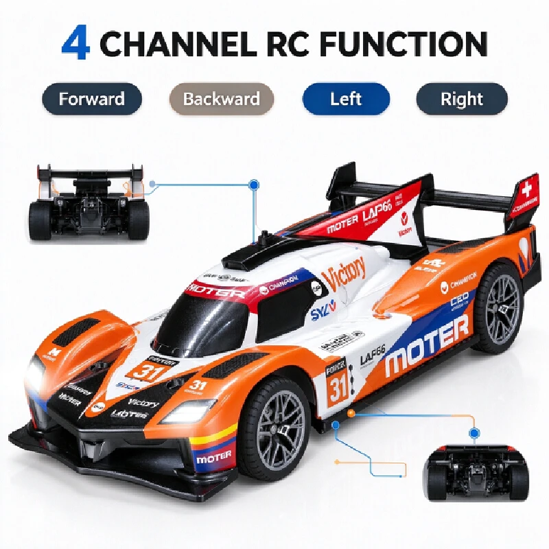 Remote Control Rc Racing Car 1 24 Scale 2 4Ghz High Speed Drift Vehicle Model Hobby Toy For Adults Collection Gift