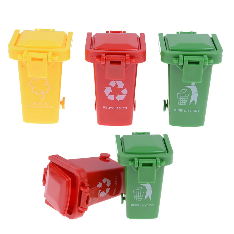 Mini Trash Can Toy Garbage Truck Cans Curbside Vehicle Bin Toys Kid Simulation Furniture Toy Random Color  имитационная мебель