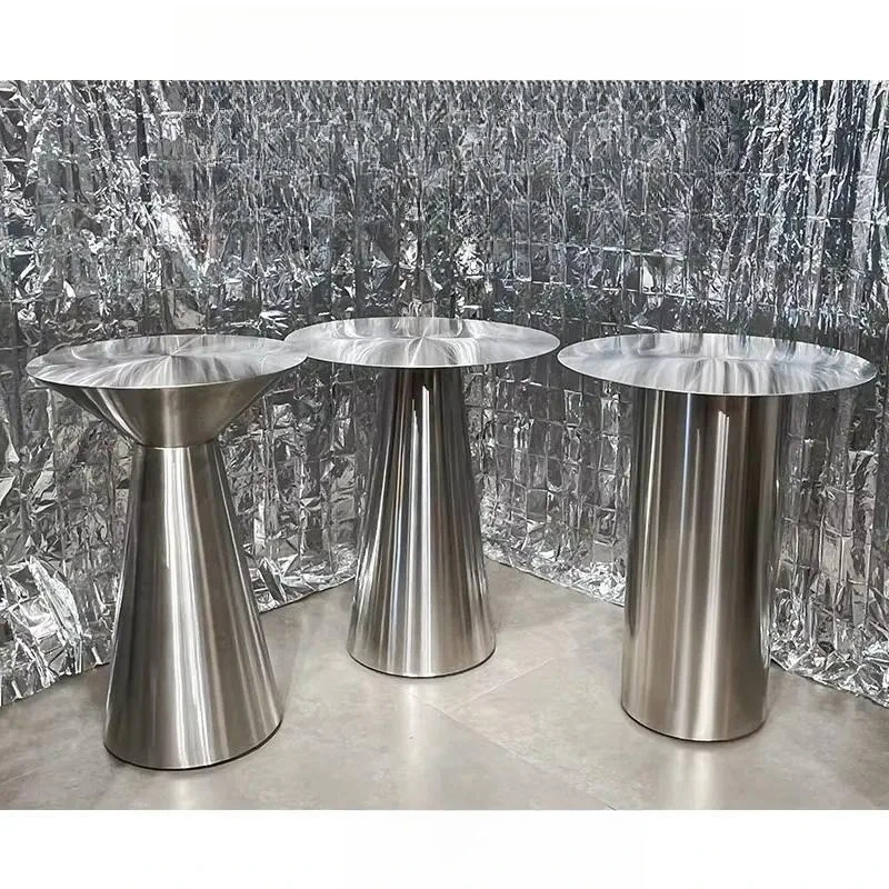Commercial Stainless Steel Industrial Style Square Metal Dining Table with Solid Desktop for Milk Tea Hall and Coffee Shop