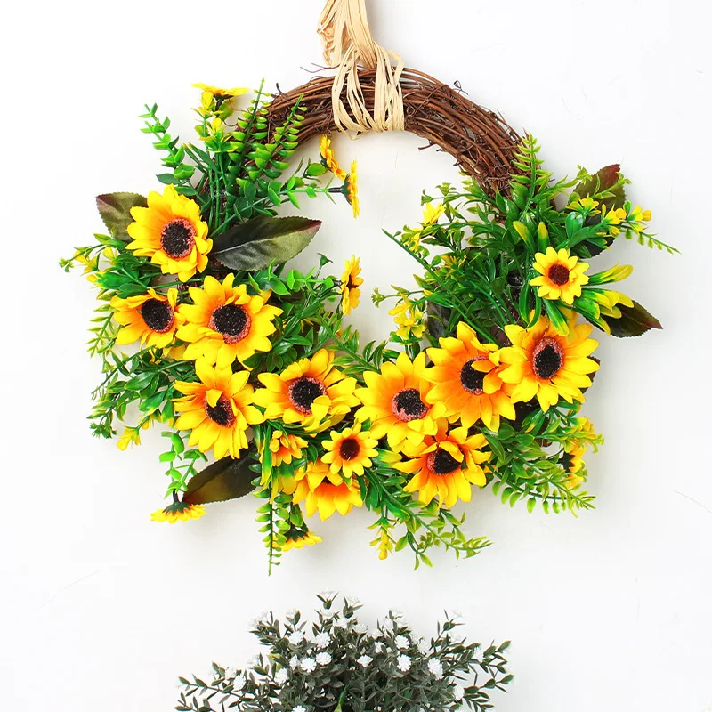 Sunflower Wreath Spring Countryside Style Vine Honey Festival Simulation Decoration