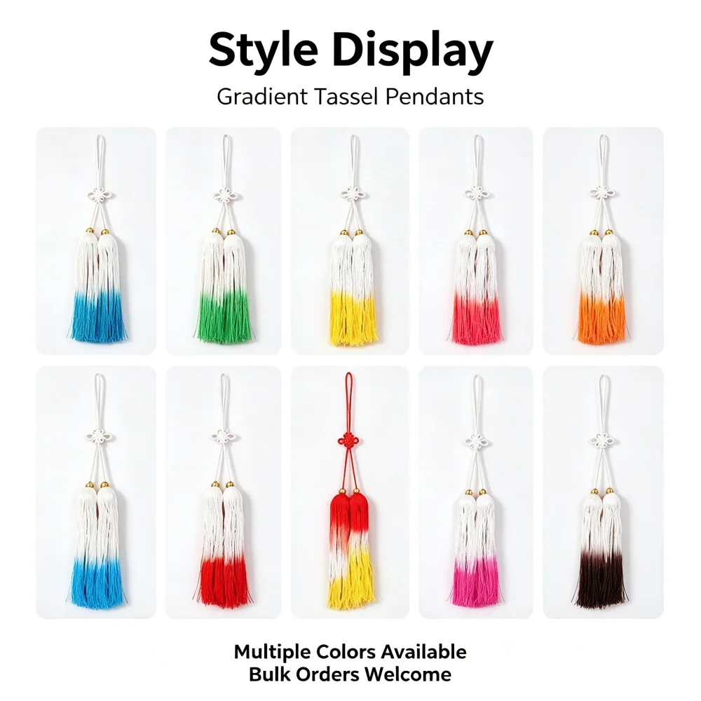 Tai Chi Sword Gradient Tassel Chinese Traditional Knot Fringe Decor Accessory For Wushu Practice Stage Performance