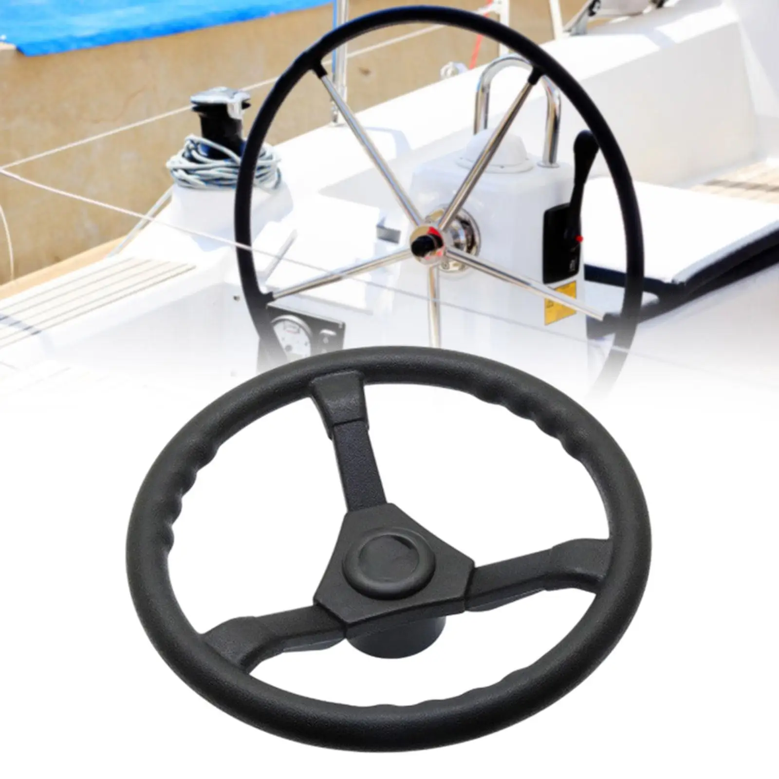 

Marine Steering Wheel Boat Accessory Anti Slip 13.4inch Nylon Grip for Modular Boats Vessel Watercraft