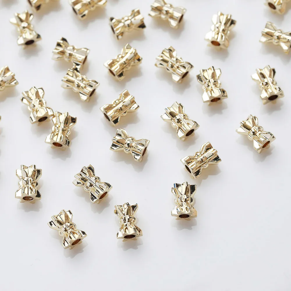 20PCS Dainty Irregular Brass Spacer Bead for Jewelry Making Bracelet Necklace DIY Hand Made 14k Gold Plated Accessory 5*3.7mm