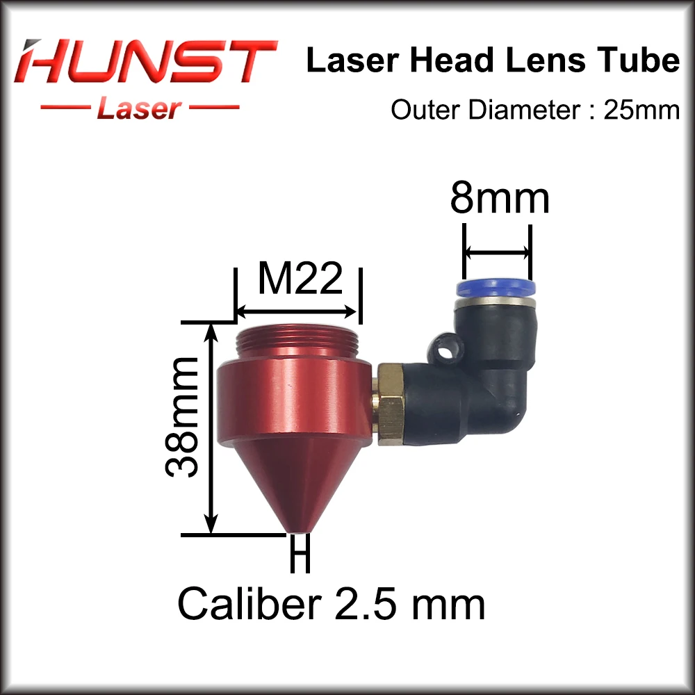 Imagem -05 - Hun- Tubo de Lente de Co2 Diâmetro Externo de 25 mm para Lente de Dimm fl de 50.8 63.5 101.6 mm para Máquina de Gravação a Laser de Co2