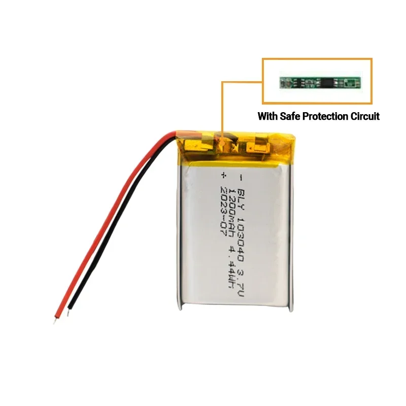 Original high capacity 103040 3.7V 1200mAh polymer lithium rechargeable battery, suitable for GPS navigation MP5 PS4 battery