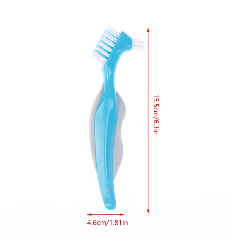 Denture Cleaning Brush Dual Heads Gum Cleaner For Men Women Multi-Layered Bristles False Teeth Brush Oral Cleaning Tools