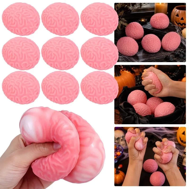 Brain Stress Balls Resistance Fidget Toys Sensory Stress Relief Anxious Therapy Toys Rebound Pinch Squeeze Ball for Kids Aldult
