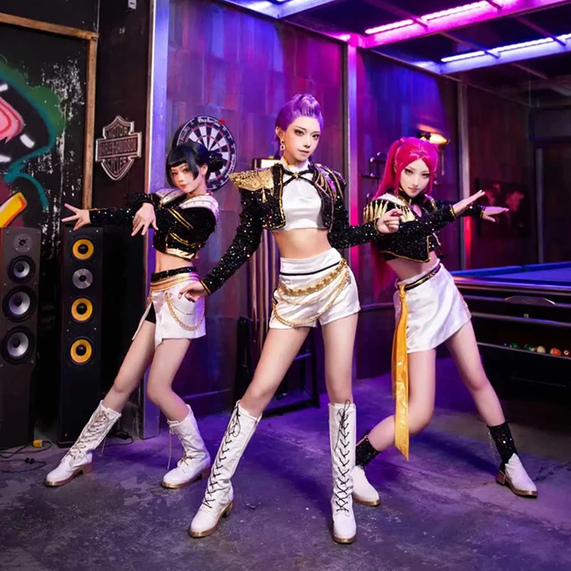 Anime Zoey Rumi Mira Cosplay Kostuum Film KPop Demon Hunters Zwart Gouden Cool Doeken Pruik Sets Carnaval Party Vrouwen Meisjes Pak