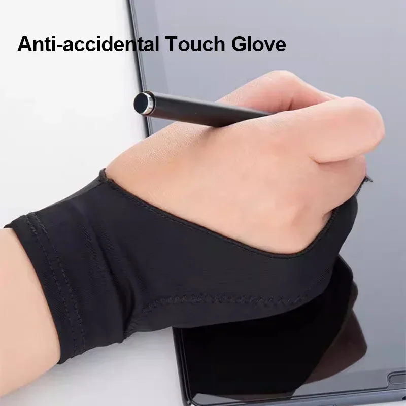 Two-Finger Drawing Gloves Anti-touch Painting Gloves for iPad Tablet Digital Board Touch Screen Oil Painting Office Art Supplies