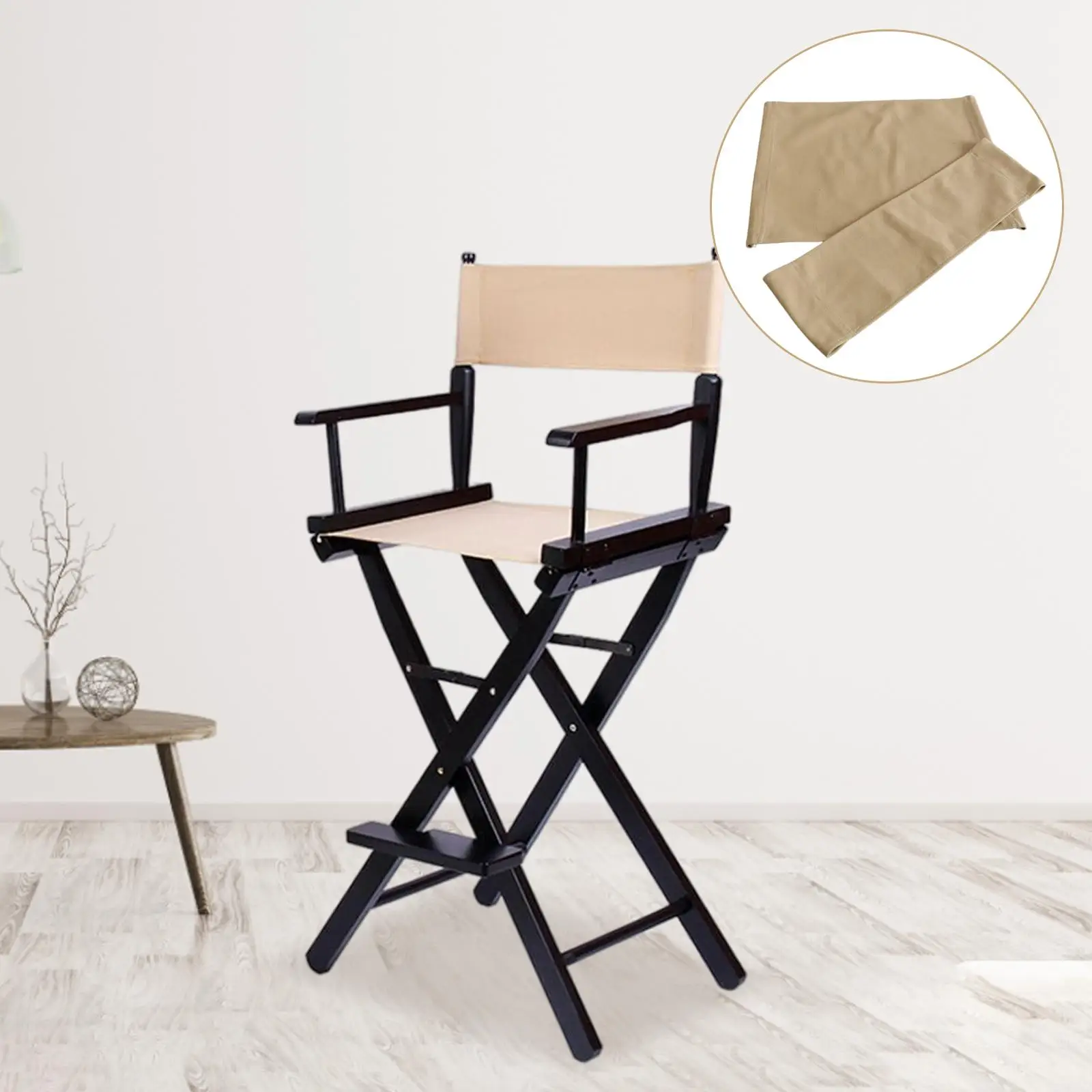 Casual Chair Replacement Canvas Patio Covers Machine Washable with Wood Stick Seat and Back Easy to Clean for Movie Chair Cover