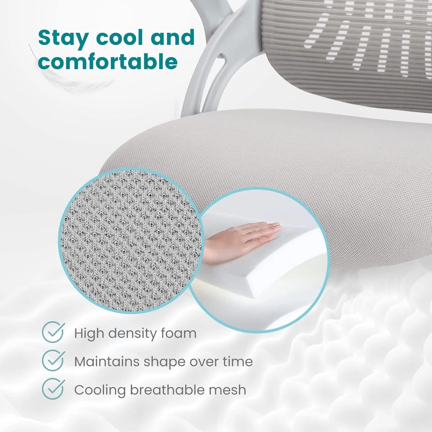 Chairs Mid-Back Work Swivel Task Chairs with Wheels, Lumbar Support, Comfy Flip-up Armrest for Gaming, Study, Student