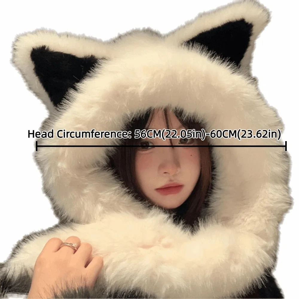 الرقبة أدفأ يندبروف الثعلبة الأذن قبعة صغيرة رشاقته الباردة مقاومة المتكاملة قبعة وشاح لينة فو الفراء مقنعين وشاح يوميا
