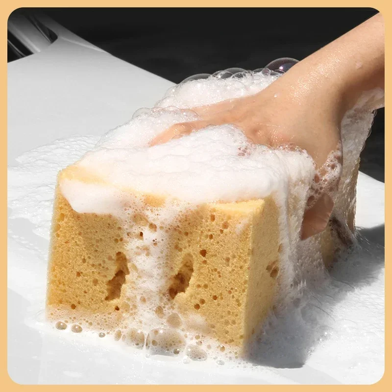 Car Wash Sponge Large Honeycomb Thickened Coral Sponge Block High-Density Absorbent For Stain Removal Automotive Cleaning Tool