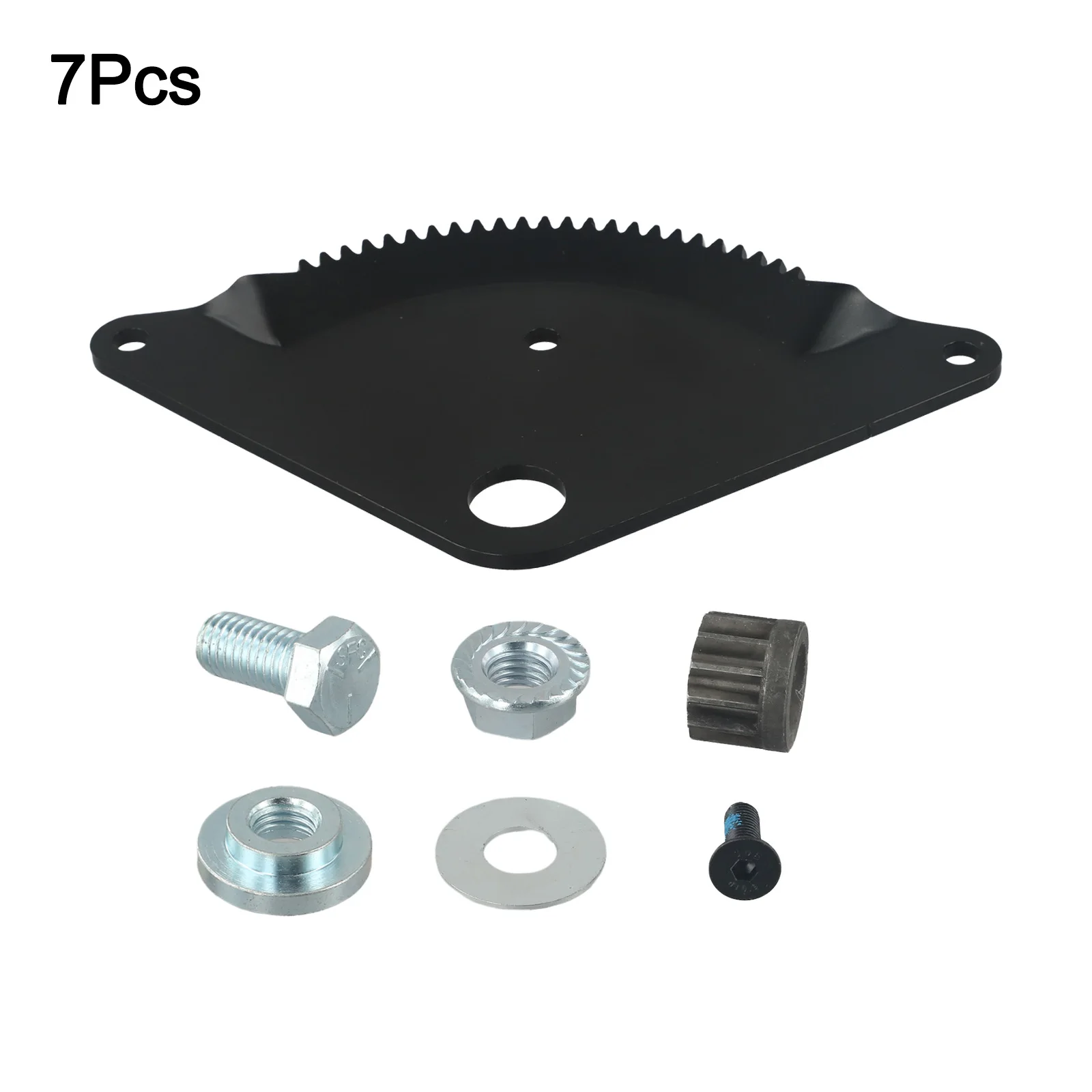 

Gardening Equipment Gear Sector Gear Plate Lawnmower Maintenance Black Silver Wear And Tear Resistance Easy Installation
