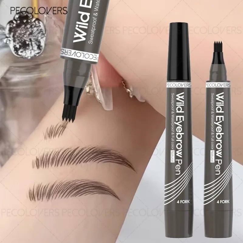 Multi-color Four-pronged Eyebrow Pencil, Liquid Eyebrow Pencil, Defined Eyebrows, Waterproof and Sweatproof, Eyebrow Cosmetics