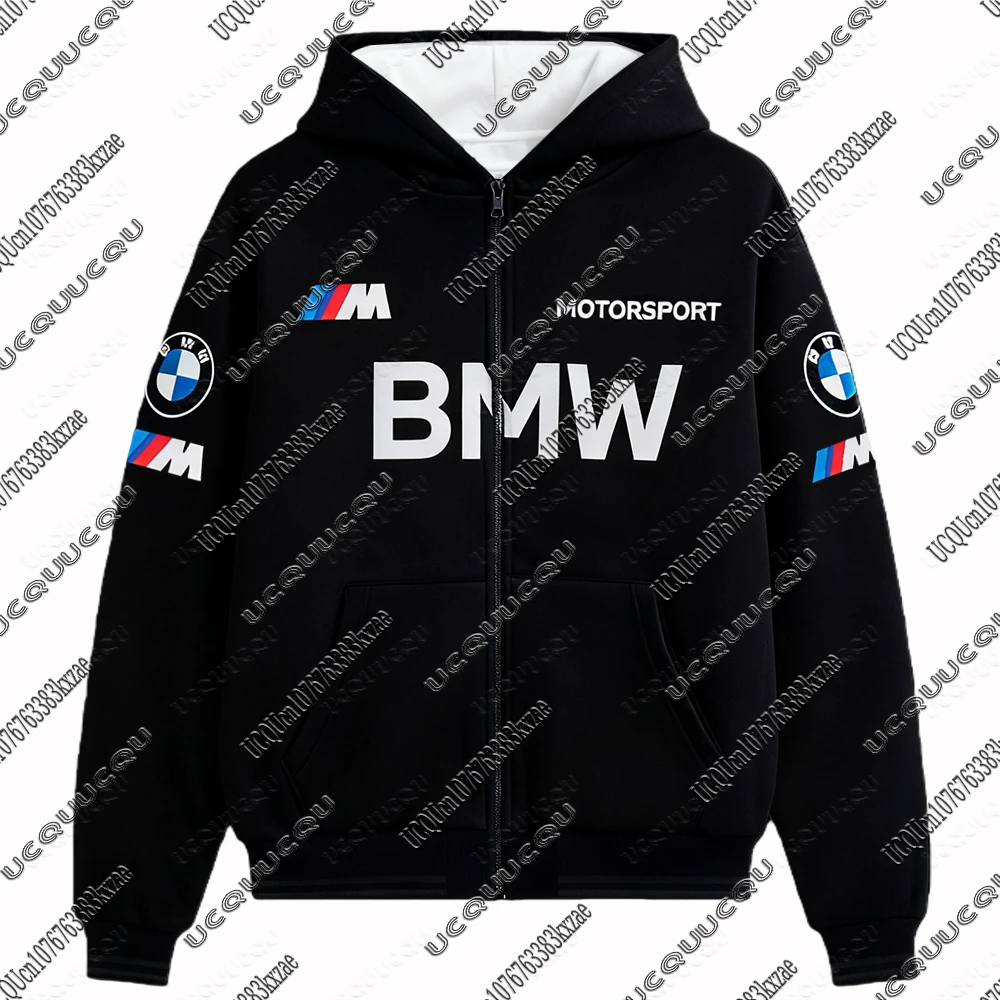 

BMW BMW M Motorsport Zipper Hoodie Autumn Winter BMW Long Sleeve Sweatshirt Motorcycle Hoody For Men Women BMW Racing Coat