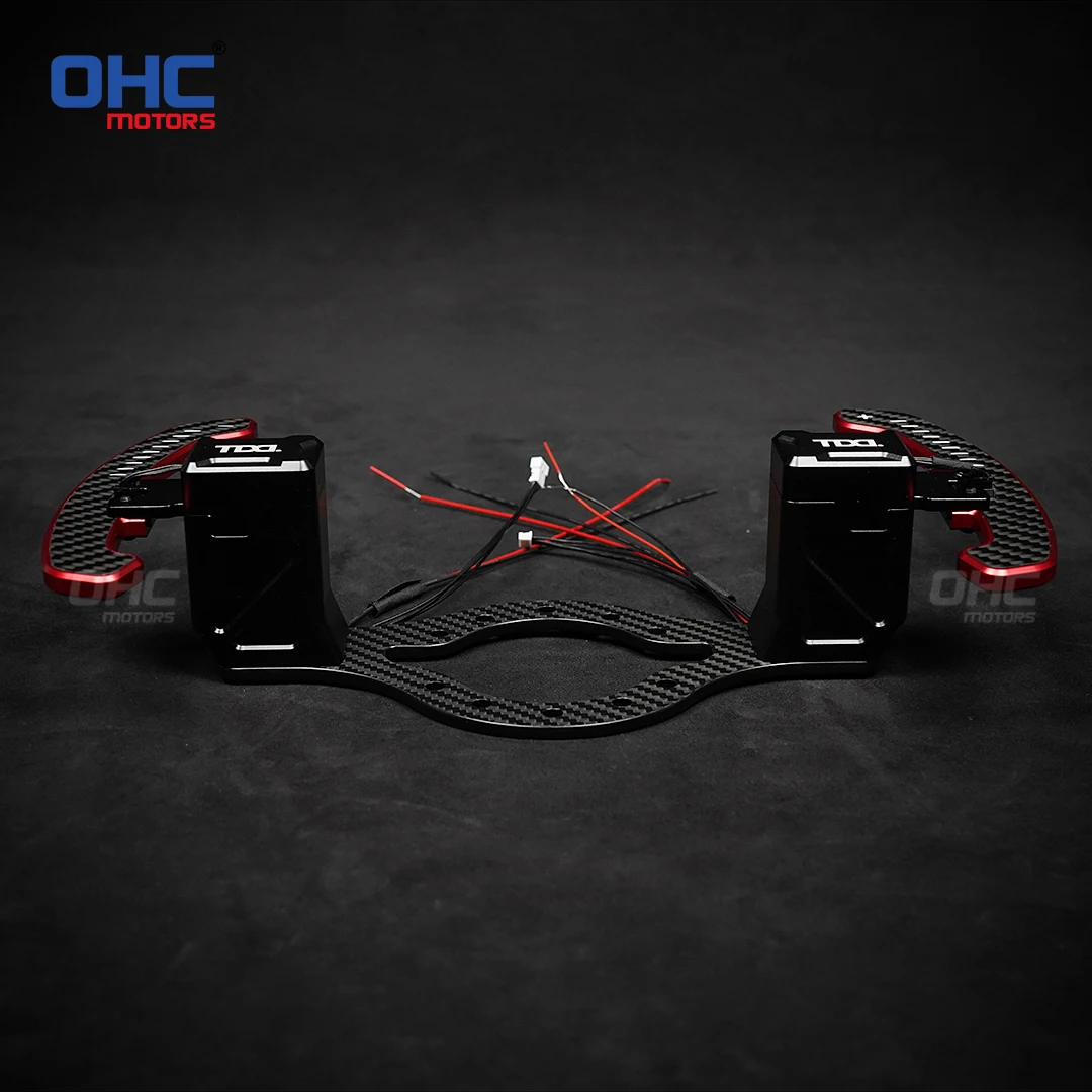 OHC LED Carbon Fiber Magnetic Paddle Shifter Universal Car Quick Release Steering Wheel Carbon Fiber Paddles With For Car