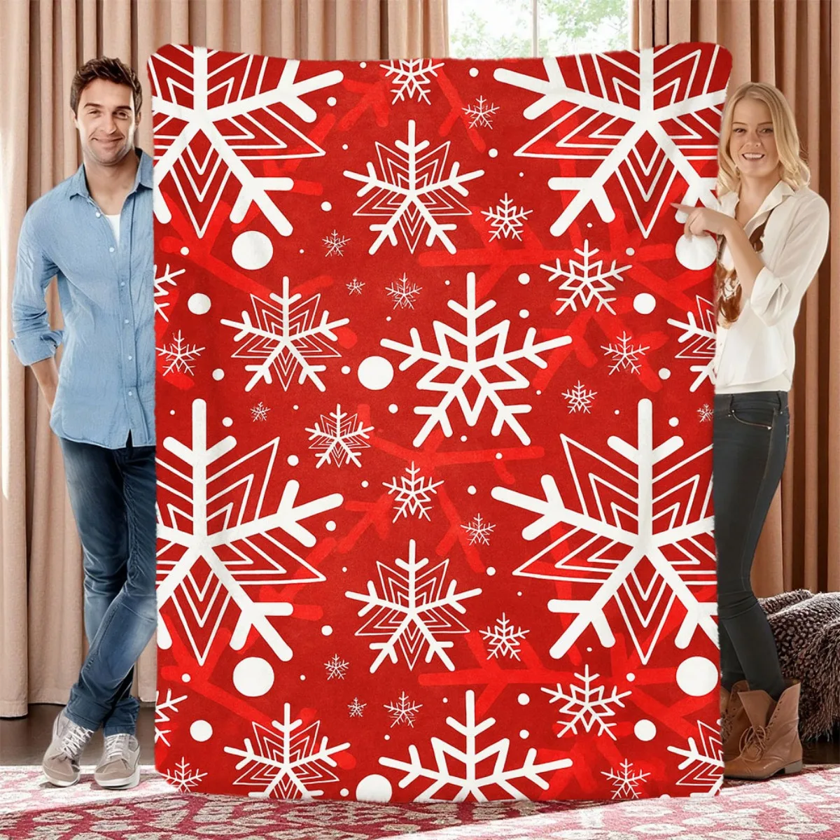 Holly Berry Plaid Vintage Holiday Throw Blanket for Sofa Zone Classic Design Blanket Mat Accent