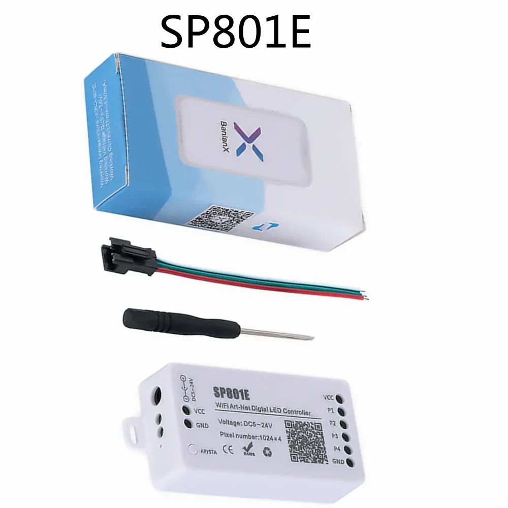 

SP801E Мини Программируемое Приложение Wi-Fi Контроллер Светодиодная Матричная Панель Модуль Контроллер Световой Ленты DC5V-24V
