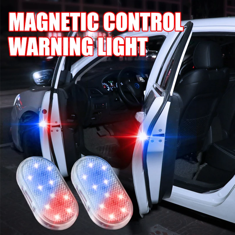 Anti-collision Led Strobe Light Red/Blue Safety Wiring-free Car Door Induction Decoration Anti-tail Warning Lamp