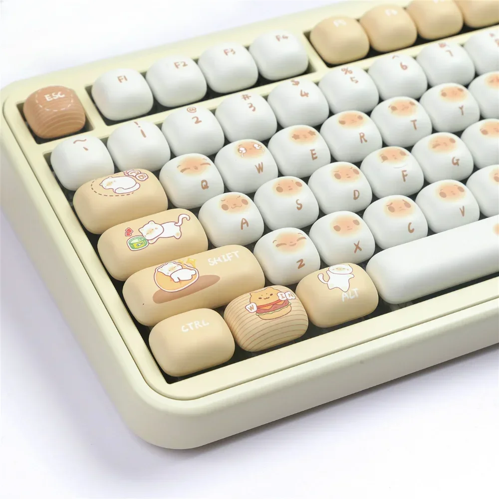 Bread Kitten MOG Keycap Set PBT Cute 137 Keys Split 7U Space per MX Switch 60/84/90/104/108 Layout tastiere meccaniche