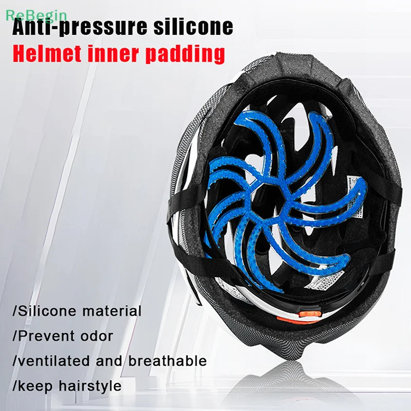 Flexible Helmet Anti-deformation Inner Silicone Pad Ventilate Helmet Liner Pad Helmet Padding Motorcycle Bike Helmet Accessories