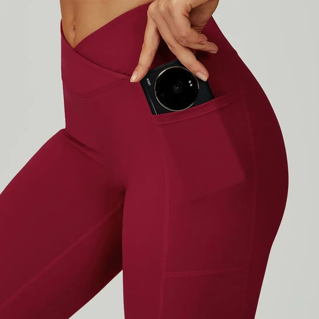 

New High Waist Women's Leggings Stretch Yoga Pants Tights With Pockets Push Up Fitness Running Push Up Breathable Sportswear 25